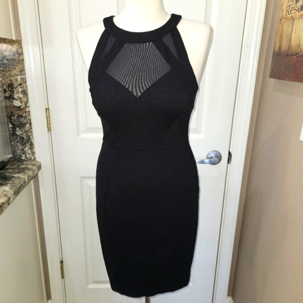 Ted Baker London Black Mesh Bodycon Dress Size 2 - Picture 2 of 12